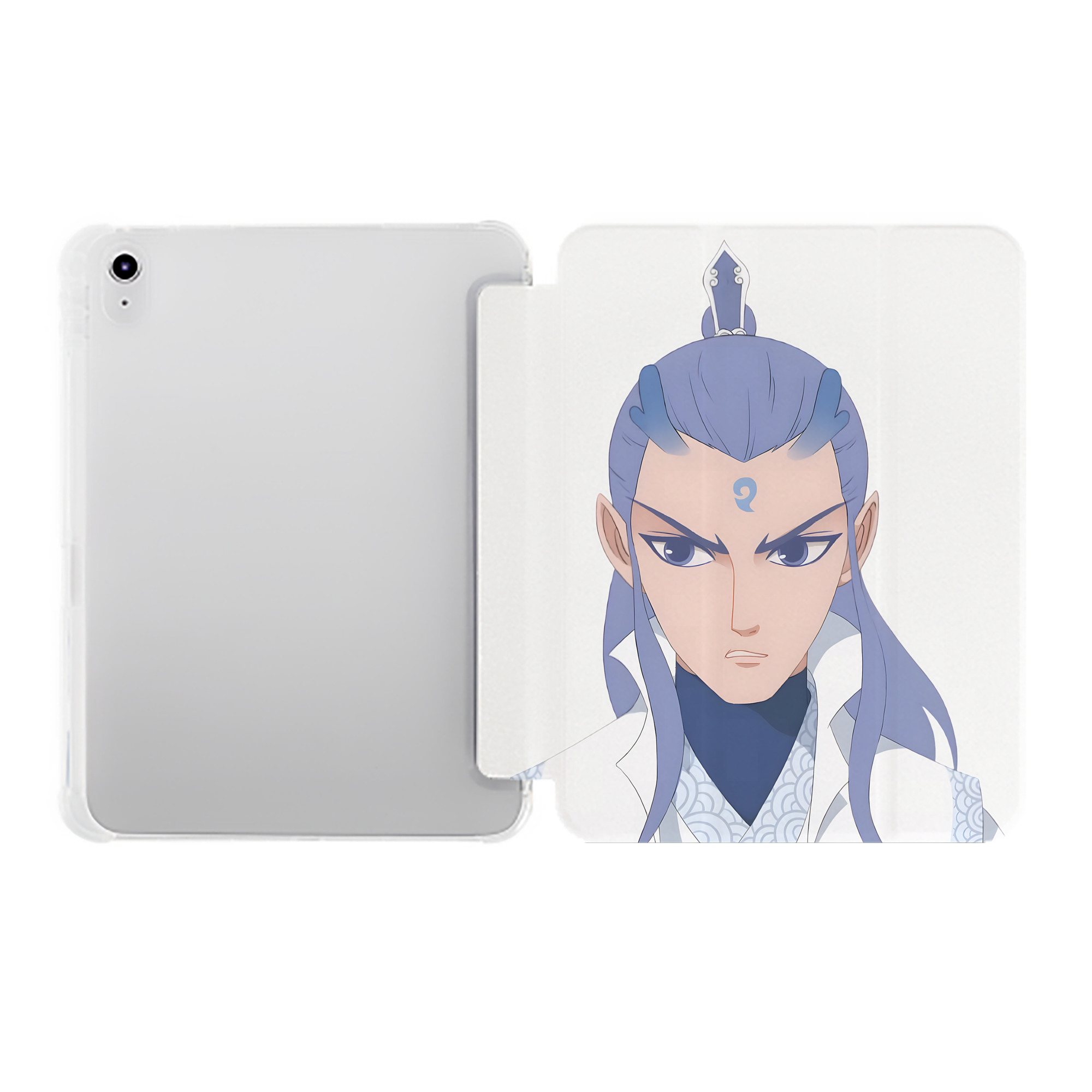 （画像用） Ne Zha 2 ナタ 魔童の大暴れ IPad ケース ペン収納付き 三つ折りスタンド PUレザー×シリコン 対応機種9.5/10.5/10.9インチ